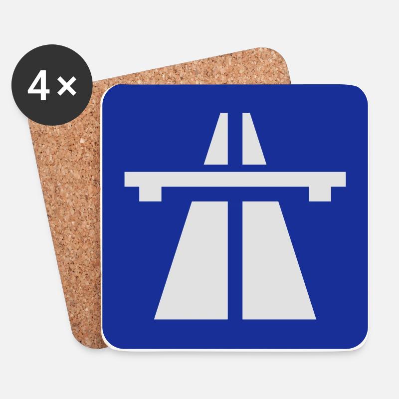 Autobahn - Untersetzer (4er-Set) - Weiß