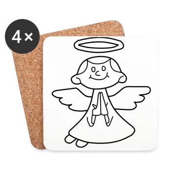 Ange - Dessous de verre (lot de 4) - blanc - Devant
