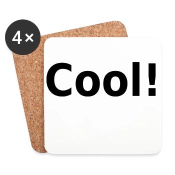 Cool! Slogan, Schlagwort - Untersetzer (4er-Set) - Weiß - Vorne
