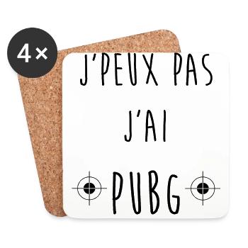 I CAN'T I PUBG - Coasters (set of 4) - white - Front