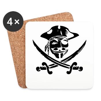 Pirate Anonymous Gift - Coasters (set of 4) - white - Front