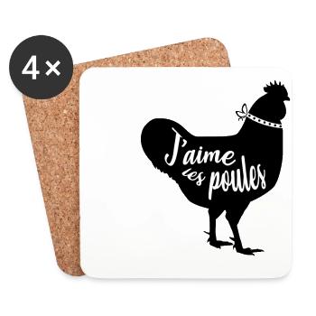 I like chickens - Coasters (set of 4) - white - Front
