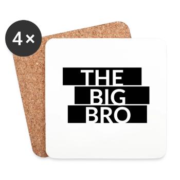The Big Bro Schriftzug - Untersetzer (4er-Set) - Weiß - Vorne