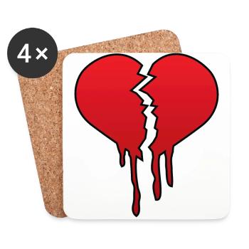 Broken heart eu - Coasters (set of 4) - white - Front