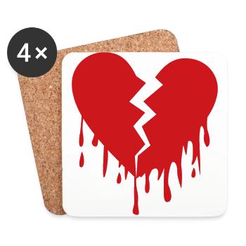Broken heart eu - Coasters (set of 4) - white - Front