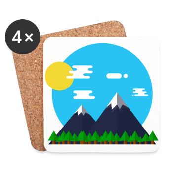 Flat Design Outdoor Mountain Forrest Park Gift - Coasters (set of 4) - white - Front