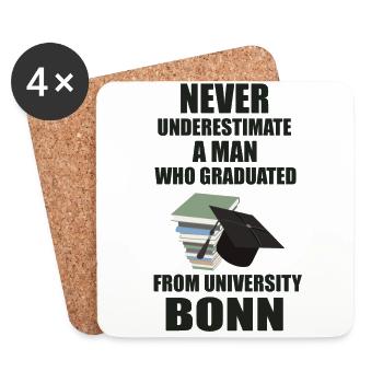 Never underestimate a man University Bonn - Coasters (set of 4) - white - Front