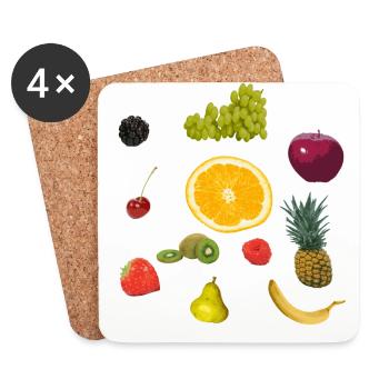 fruit - Coasters (set of 4) - white - Front