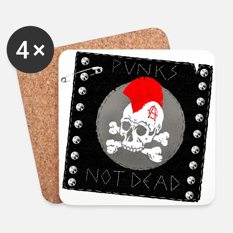 punks not dead patch - Untersetzer (4er-Set) - Weiß