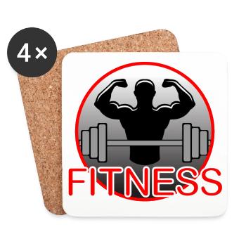 Fitness - Untersetzer (4er-Set) - Weiß - Vorne