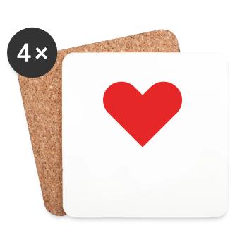 I LOVE WIXXEN - Untersetzer (4er-Set) - Weiß - Vorne