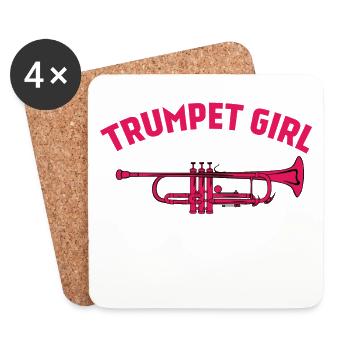 Trompette fille - fille normale seulement plus fort - Dessous de verre (lot de 4) - blanc - Devant