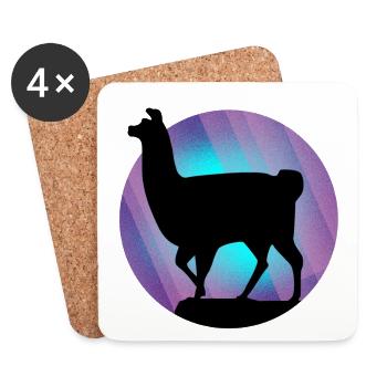 Llama alpaca - Coasters (set of 4) - white - Front