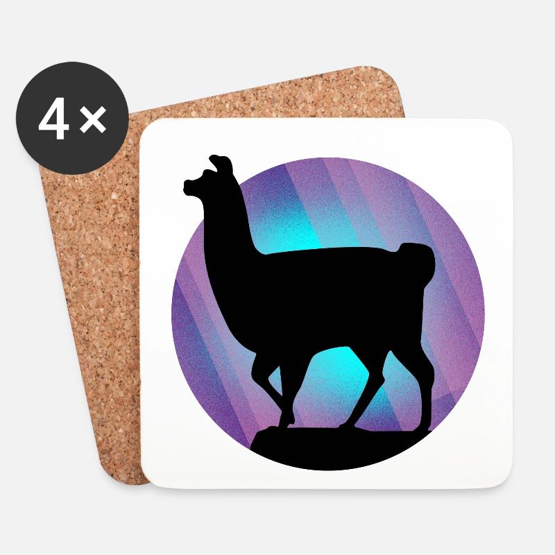 Lama Alpaka - Untersetzer (4er-Set) - Weiß