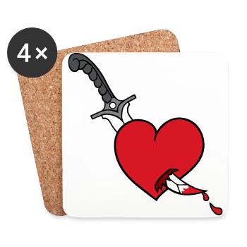 Heart knife de - Untersetzer (4er-Set) - Weiß - Vorne