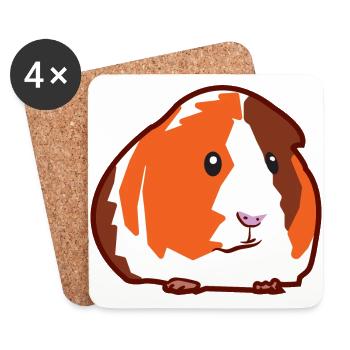 Niedliches Meerschwein Als Haustier und Nagetier - Untersetzer (4er-Set) - Weiß - Vorne