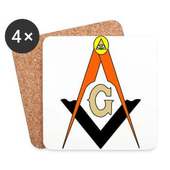 Freemason Compass - Coasters (set of 4) - white - Front