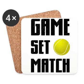 Tennis Tennisspieler Tennisplatz - Untersetzer (4er-Set) - Weiß - Vorne