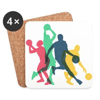 Basketball basketball basketball team - Coasters (set of 4) - white - Front