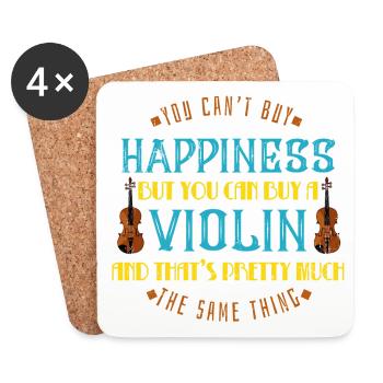 Lustig Geiger Violine Violinist Geige Geschenk - Untersetzer (4er-Set) - Weiß - Vorne
