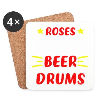 Lustig Schlagzeug Drummer Trommel Geschenk - Untersetzer (4er-Set) - Weiß - Vorne