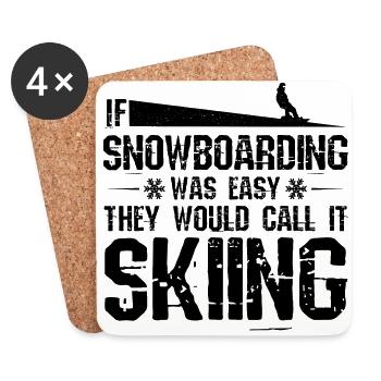 Snowboard Snowboarding Snowboardurlaub Snowboarder - Untersetzer (4er-Set) - Weiß - Vorne