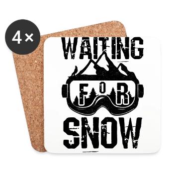 Snowboarding Snowboarding Snowboarding Snowboarder - Coasters (set of 4) - white - Front
