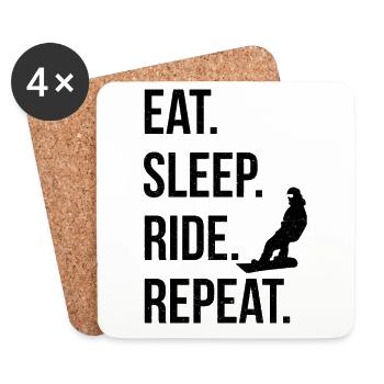 Snowboard Snowboarding Snowboardurlaub Snowboarder - Untersetzer (4er-Set) - Weiß - Vorne