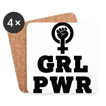Feminist Feminismus Feministin - Untersetzer (4er-Set) - Weiß - Vorne