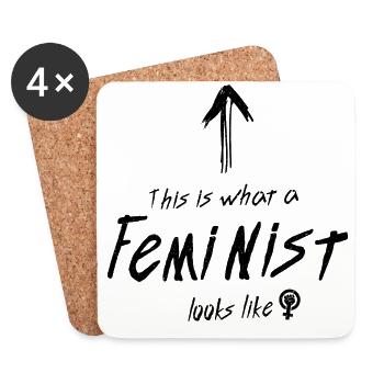 Feminist Feminismus Feministin - Untersetzer (4er-Set) - Weiß - Vorne