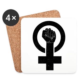 Feminist Feminismus Feministin - Untersetzer (4er-Set) - Weiß - Vorne