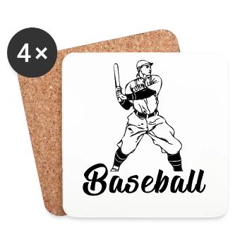 baseball - Coasters (set of 4) - white - Front