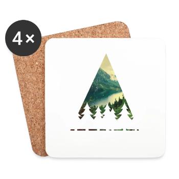 Zelten Zelt Campen Camping Geschenk - Untersetzer (4er-Set) - Weiß - Vorne
