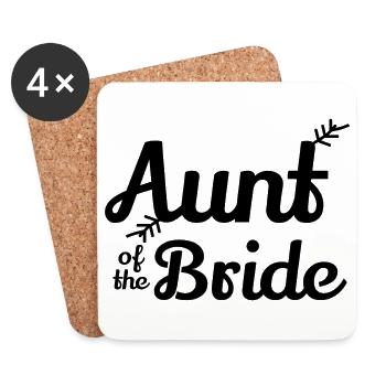 Bachelorette Party Tante der Braut - Geschenkidee - Untersetzer (4er-Set) - Weiß - Vorne