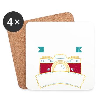 Funny Camera Photography Photographer Gift - Coasters (set of 4) - white - Front