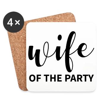 Wedding woman of the party gift idea - Coasters (set of 4) - white - Front