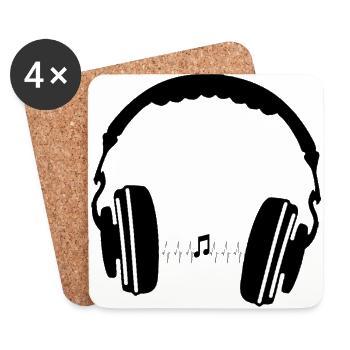 Only the music goes through your head - Coasters (set of 4) - white - Front