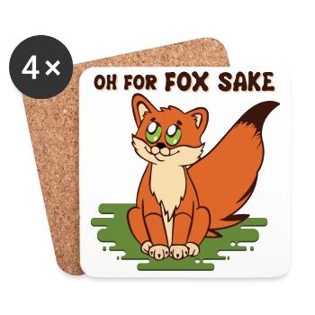 Oh pour fox saké renard soulève avec une grosse bite - Dessous de verre (lot de 4) - blanc - Devant