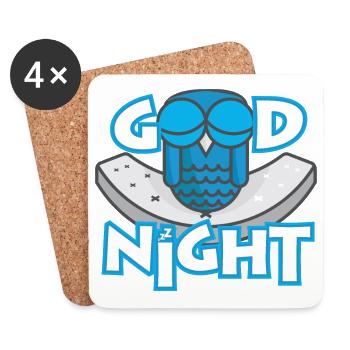 Good night owl close eyes relaxed - Coasters (set of 4) - white - Front