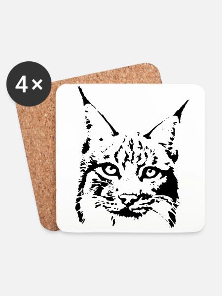 luchs lynx cougar wild cat katze raubtier löwe - Untersetzer (4er-Set) - Weiß