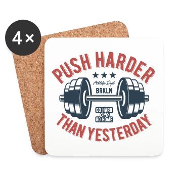 Fitness shirt - Coasters (set of 4) - white - Front