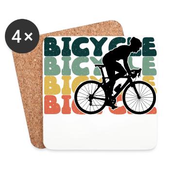 Bicycle Cycling Bicycle Tour Cycling - Coasters (set of 4) - white - Front