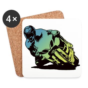 Motorcycle Motorbike - Coasters (set of 4) - white - Front