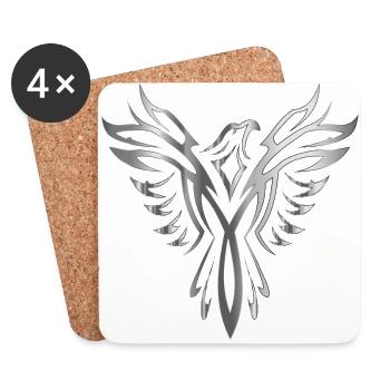 Phoenix Silber - Untersetzer (4er-Set) - Weiß - Vorne