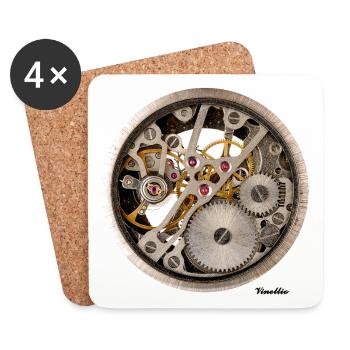 Movement Mechanical Dial Design Shirt - Coasters (set of 4) - white - Front