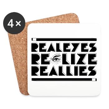 Real Eyes Realize Real Lies - Coasters (set of 4) - white - Front