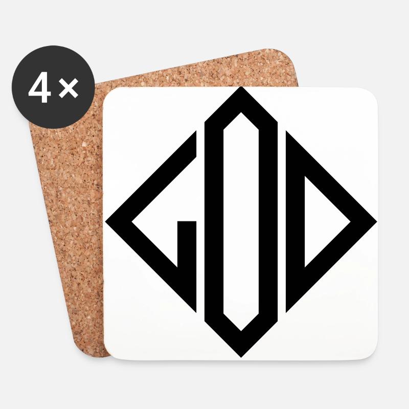 God Gott Quadrat Rhombus - Untersetzer (4er-Set) - Weiß
