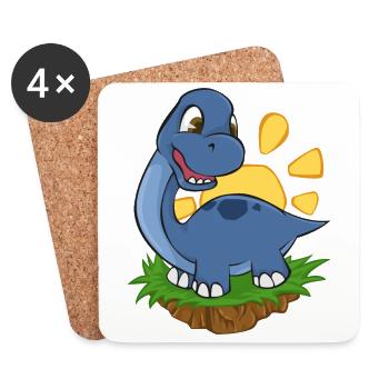 Dinosaurier Süße Dino Titanosaurier - Geschenkidee - Untersetzer (4er-Set) - Weiß - Vorne