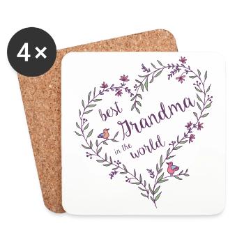 Best Grandma in the World - Gift Idea - Coasters (set of 4) - white - Front
