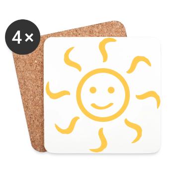 Sonne - Untersetzer (4er-Set) - Weiß - Vorne